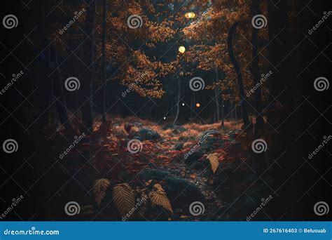 Dark Fall Forest Aesthetic Background, Witchcraft Magic Nature Wallpaper AI Generated Stock ...