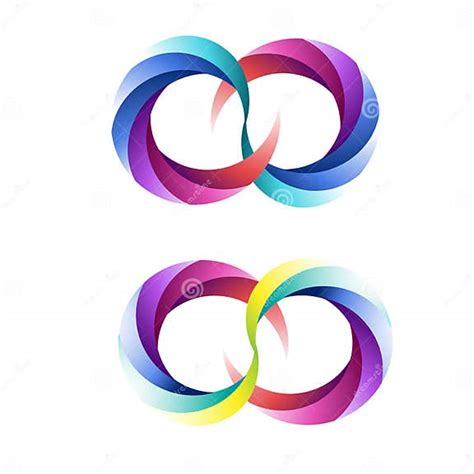 Logotipo Del Espiral Del Símbolo Del Infinito Del Arco Iris Ilustración