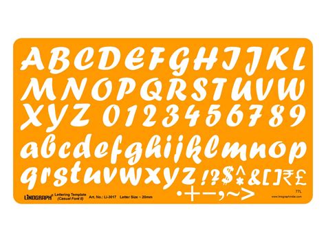 Li-3017 - Lettering Template (Casual Font II) Letter Size ~ 20mm