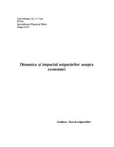 Dinamica Asigur Rilor I Impactul Lor Asupra Economiei Referat Doc