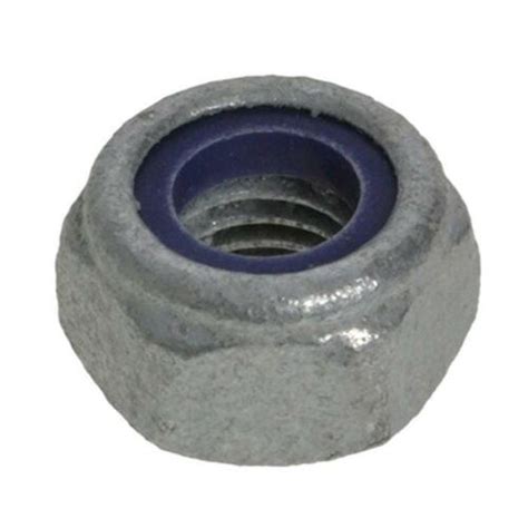 Hex Nyloc Nut M Mm Galvanised Class Mechancial Galv Lock Insert