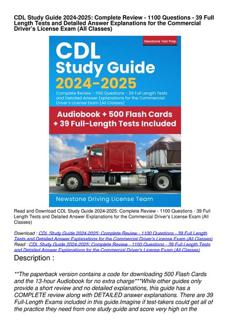 Pdfread Cdl Study Guide 2024 2025 Complete Review 1100 Questions