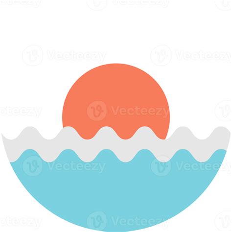 ilustración de sol y mar en estilo minimalista 14966686 PNG