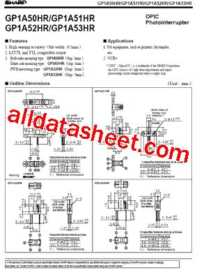 GP1A52HR 数据表 PDF Sharp Corporation