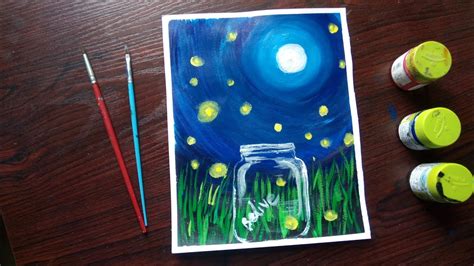 Easy Acrylic Painting For Beginners Moonlight Scenery Painting With