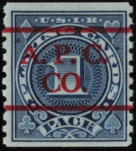 Sc Rf A Pack Playing Card Stamp Precancelled A P C Co Mnh