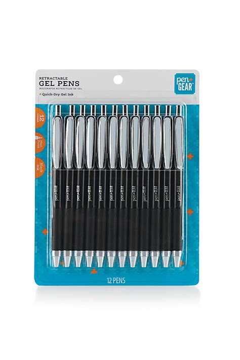 Pen Gear Retractable Gel Pens Black 12 Count Walmart