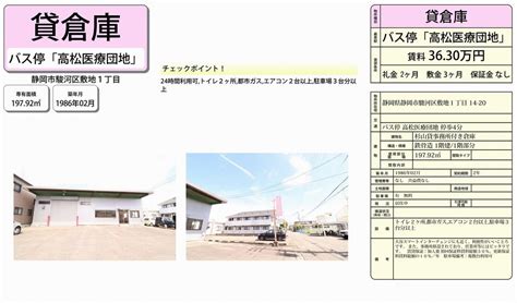 静岡市駿河区敷地1 14 20静岡駅杉山貸事務所付き倉庫の貸倉庫・貸工場・貸地テナントcom 2972