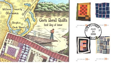 D Gee Bend S Quilts Folk Art Map Cachet Collins First Day Covers