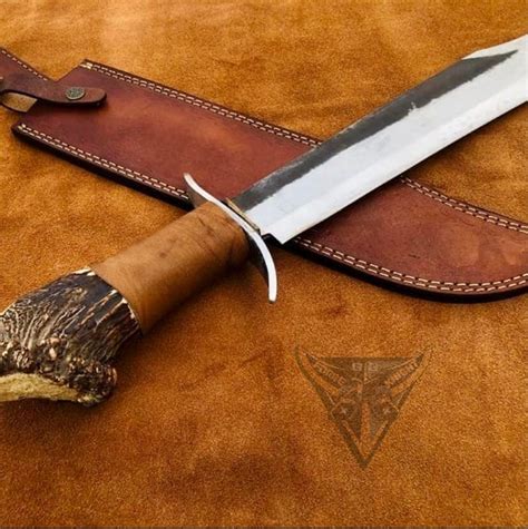 Hand Forged Bowie Knife High Carbon Steel Knife Camping Etsy