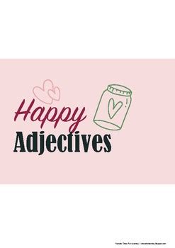 Happy Adjectives Fun Coloring Worksheets by Inspiring Creations | TpT