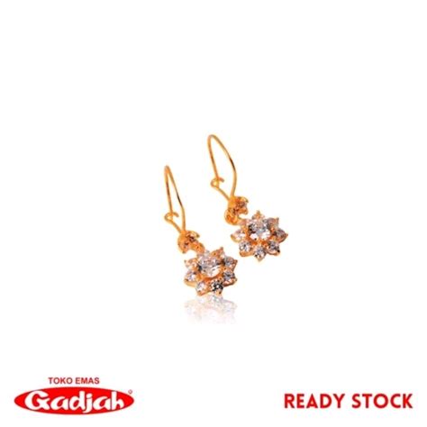 Anting Emas Kawatan Bunga Solitaire Toko Emas Gadjah Lazada Indonesia