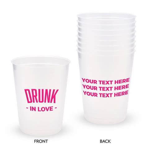 Personalized Frosted Plastic Party Cups Drunk In Love Set Of 8 Personalized Ts And