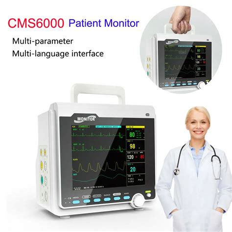 Cms6000 Patient Monitor 6 Parameters Ecg Resp Spo2 Pr Nibp Machine 8