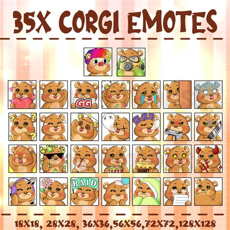 34 Cute Kawaii Brown Teddy Bear Twitch Discord Emotes Teddy Bundle