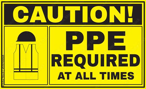 ppe required warning sign vector Stock Vector | Adobe Stock