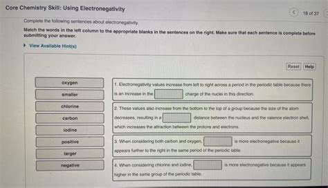 Solved Core Chemistry Skill Using Electronegativity Of Chegg