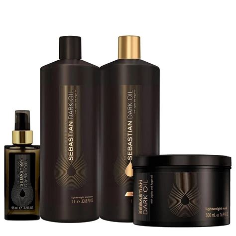 Kit Sebastian Dark Oil Shampoo 1l Condicionador 1l Máscara 500g Óleo 95ml Único