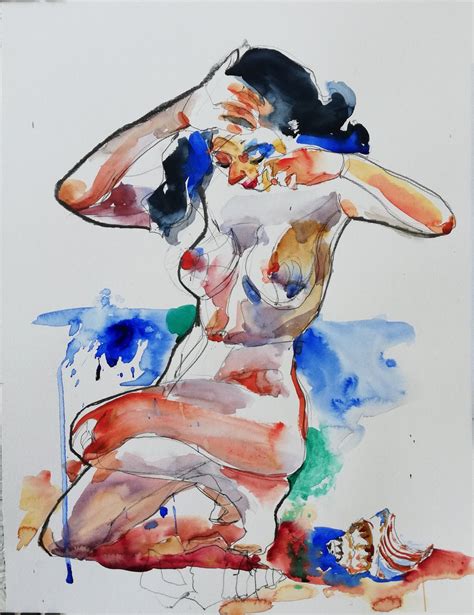 Nude By The Sea Watercolour By Jelena Djokic Artfinder