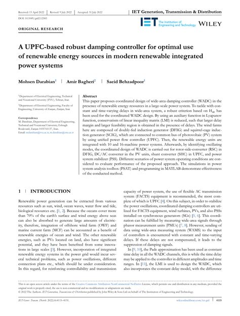 PDF A UPFCbased Robust Damping Controller For Optimal Use Of