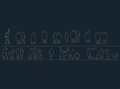 Personas Siluetas En Autocad Descargar Cad Gratis 3 2 Mb Bibliocad