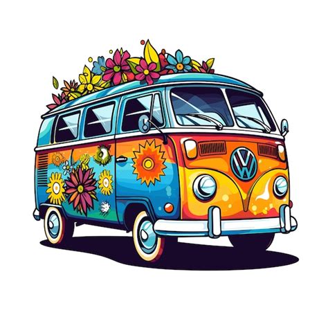 Premium Vector S Retro Hippie Car Vector Illustration