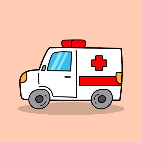 Premium Vector | Hand drawn cartoon emergency ambulance illustration