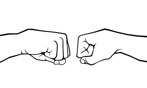 Two Clenched Fists Bumping Together 11725869 Vector Art At Vecteezy