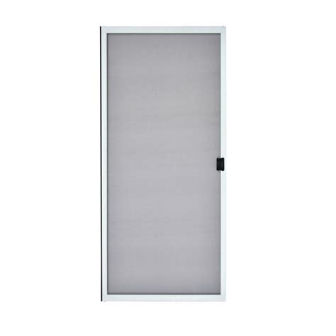 Grisham White Steel Sliding Curtain Screen Door Common 30 In X 80 In Actual 30 In X 8075 In