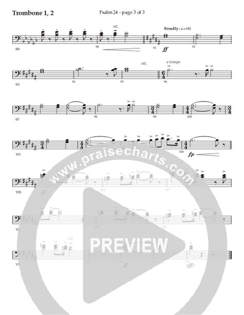 Psalm 24 Choral Anthem Satb Trombone Sheet Music Pdf Prestonwood