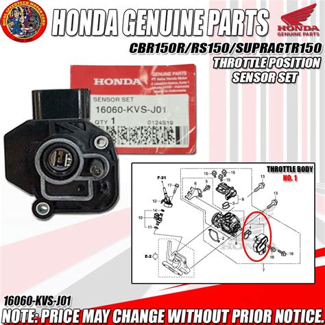 CBR 150 RS 150 THROTTLE POSITION SENSOR SET HPI Genuine 16060 KVS