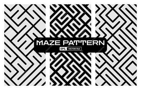 Premium Vector Set Of Maze Seamless Pattern