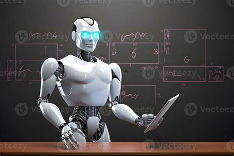 Teaching robot in the classroom. AI teacher concept. AI generated ...