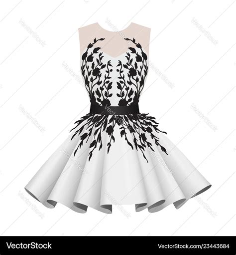 Elegant white with black women cocktail dresses Vector Image