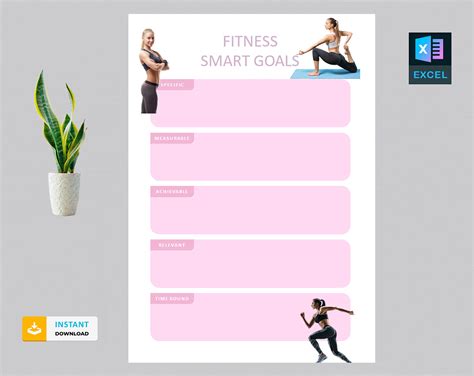 Fitness SMART Goals Template | Fitness Planner | Workout Planner
