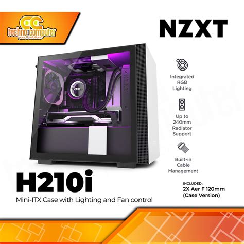 Jual Casing Nzxt H210i Matte White Mini Itx Case Tempered Glass Free