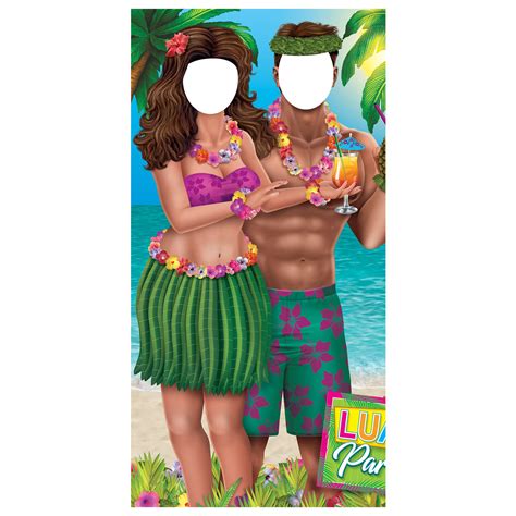 Beistle X Cardboard Life Size Tropical Couples Stand Up Luau