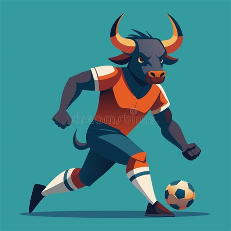 A Bull Or Minotaur Monster Longhorn Cow Angry Mean Soccer Football