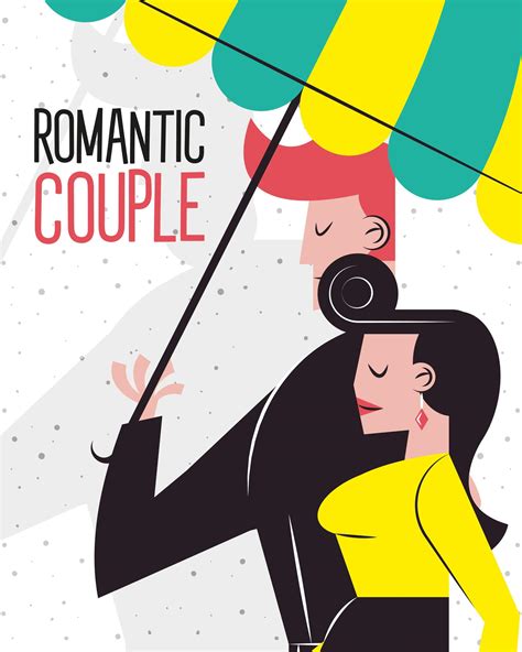 Romantic Couple Under Umbrella Vector Design 2721566 Vector Art At Vecteezy