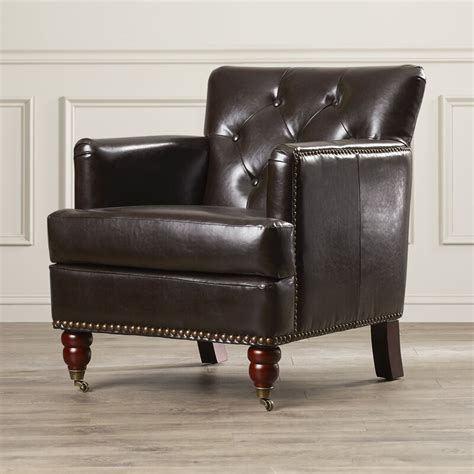 Darby Home Co 28 W Tufted Faux Leather Club Chair And Reviews