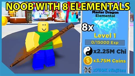 Noob With Full Team Of Elemental Pets In Roblox Ninja Legends Youtube