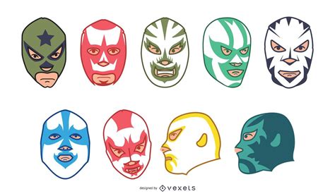 Mexican Lucha Libre Mask Collection Vector Download