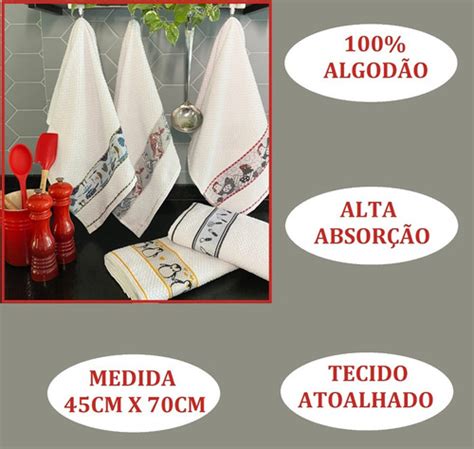 Panos De Prato Atoalhado Atacado Gourmet Kit Pe As Mercadolivre