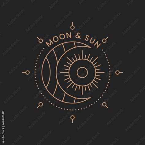 sun and moon elegant logo Stock Vector | Adobe Stock