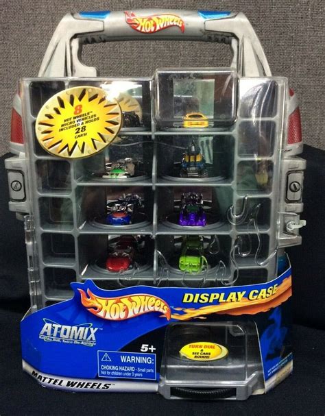 Hot Wheels Atomix Display Case Holds 28 Cars Die Cast Vehicles 8 Micro~ Rare Ebay