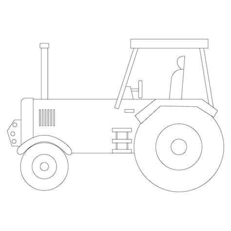 Premium Vector | Transportation clipart outline vehicle clipart tractor