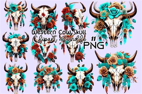 Western Cow Skull Sublimation Clipart Graphic By Sublimation Bundle