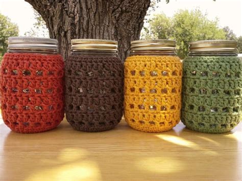 Crochet Mason Jar Cozy Pint Sized Jar Cover Bottle Cozy Etsy Mason Jar Cozy Bottle Cozies