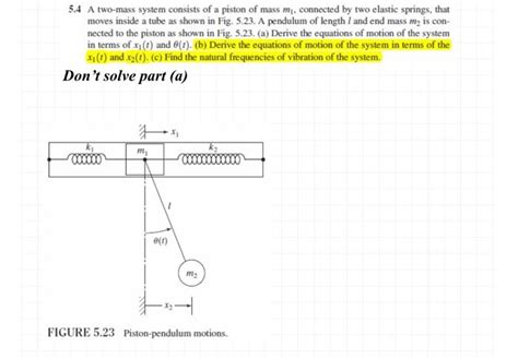 Solved 5 4 A Two Mass System Consists Of A Piston Of Mass Chegg