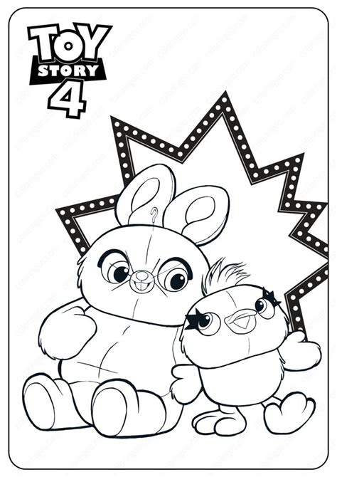 Toy Story 4 Ducky And Bunny Pdf Coloring Pages - clowncoloringpages